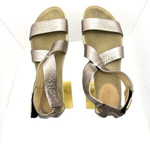 ECCO Damara Metallic Bronze Leather Ankle Strap Sandals Womens EU 40 US 9-9.5